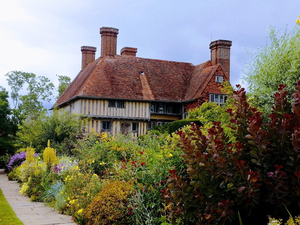 House with border of flowers